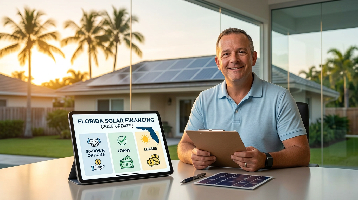 Man talking about Florida Solar Financing